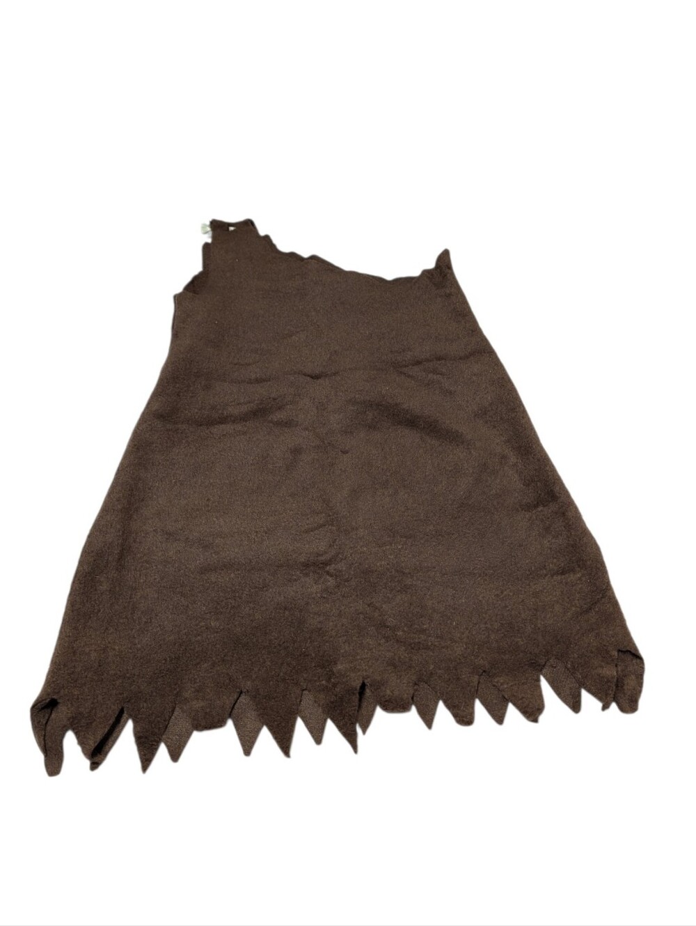 Womens Brown Caveman One Shoulder Sleeveless Faux Fur Bone Button Costume L - Picture 3 of 6